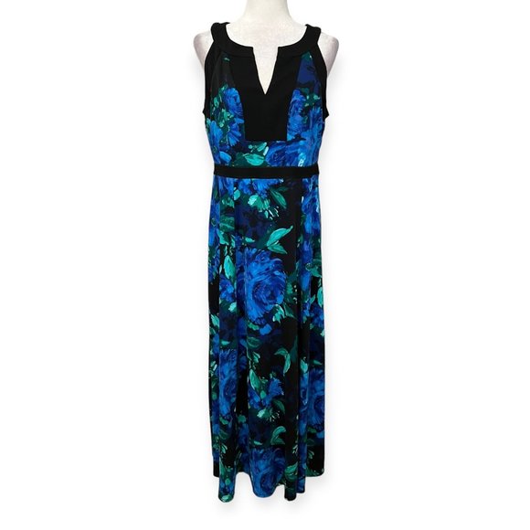 Rabbit Rabbit Rabbit Dresses & Skirts - Rabbit Rabbit Rabbit Women's Maxi Dress Sleeveless Size 12 Navy Floral Stretch